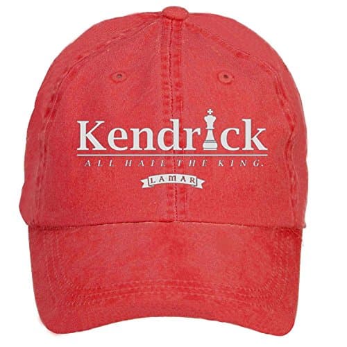 LongDaCo Kendrick Lamar King Cotton Baseball Cap with Adjustable Hat Men Red