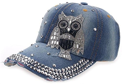 Coolzdt Multiple Cute ANIMALS Bling Rhinestone Adjustable Strapback Hats Baseball Cap Denim (19 Style)