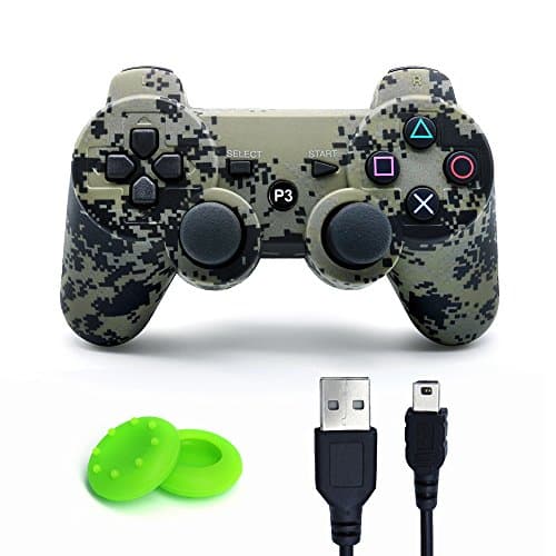 HECK DOG Wireless Bluetooth Six Axis Dualshock Game Controller for PlayStation 3 - Camouflage Gray