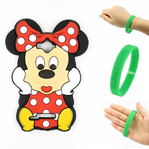 Alcatel One Touch Pop C7 Minnie Silicone Case,Bat King 3D Cute Cartoon Mouse Minnie Soft Silicon Rubber Case Cover for Alcatel One Touch Pop C7 OT-7040E/7040A/7040X/7040F/7040D(Red Minnie)