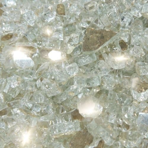 10 lbs. Broken Style 1/4" Platinum Reflective Fire Glass