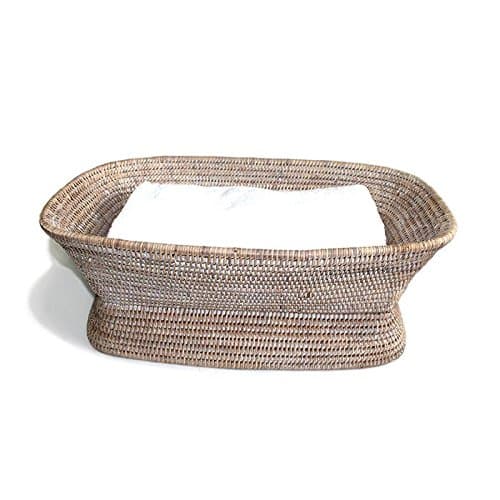 Saffron Trading Company Fruit Basket Pedestal Rectangular - White Wash