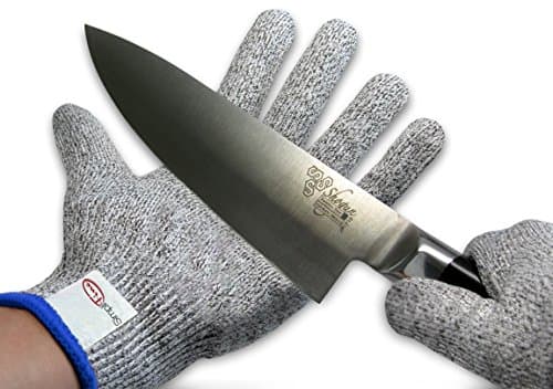 SimpliFine Food Safe Cut Resistant Gloves, Medium. Best for using with a Mandolin, Grater, Cutting with Knives and Avoiding Cuts. Level 5 Professional Grade Protection - Comes with Amazing Deals