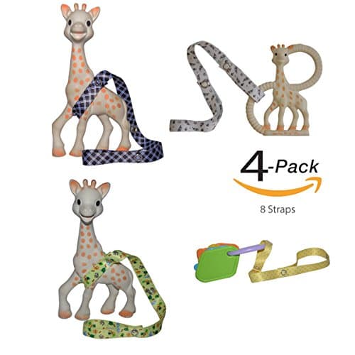 Toy Straps For Baby Strollers High Chair Leash For Teether Pacifier Sippy Cup 8pc (Black/Yellow)