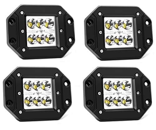 JHKJ Led Light Bar,18W Flush Mount(concealed) LED Work Light Round Driving LightsOff Road Led Lights.