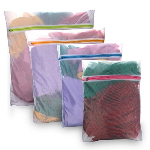 4 Pack Mesh Laundry Bags, Polyester Wash Bag for Blouse, Hosiery, Stocking, Underwear, Travel Laundry Bag