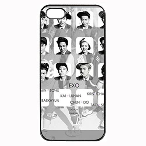 EXO Band style6 Custom Image Special Designed for Apple iphone 5 5s phones case,Black Silicone Rubber TPU iphone5 5s Case Cover