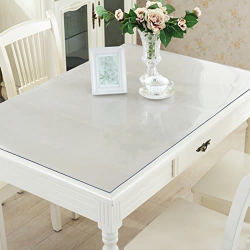 Foxi PVC table mat,Clear Plastic [soft glass] Tablecloth Waterproof Disposable Crystal tablecloth Ultra-thin Tea table Protective film-3mm 60x130cm(24x51inch)