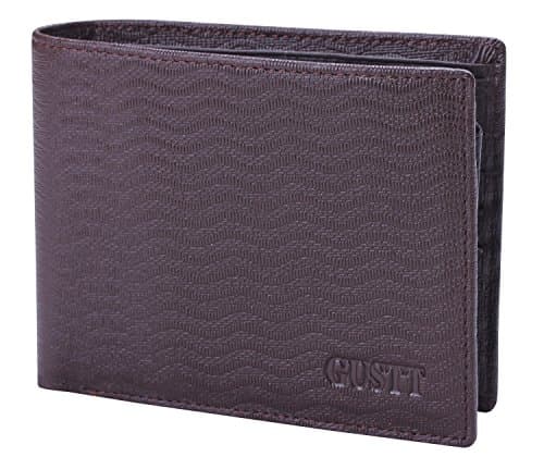 GUSTT Top Rated RFID Blocking Secure Genuine Leather Bifold/Trifold Wallets (BRN04)