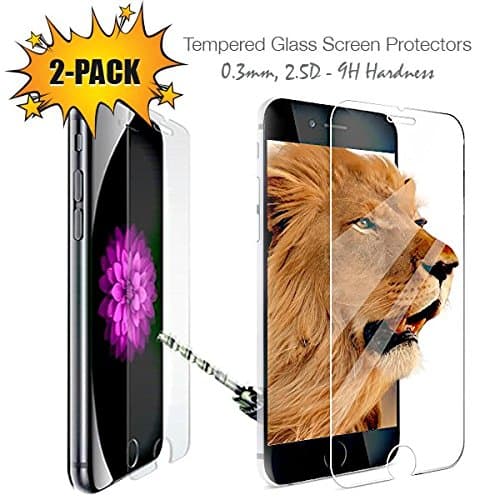 iPhone 7 Screen Protector (2-Pack) Tempered - 9H Hardness - Glass 0.3mm, 2.5D - Bubble-Free, Scratch-resistant, Anti-shatter &amp; Anti-fingerprint. Perfect fit for iPhone 7