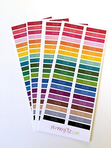 Planner Glitz 4 Sheets Decorative Planner Stickers - To Do Labels for Time of Day Boxes, Multicolored