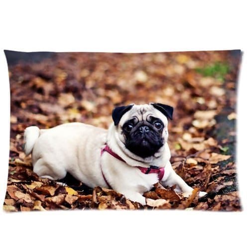 Personalized Pug Dog Pillowcase Standard Size 20x30 (one side) Soft Pillow Cover Case GPGP-387 by Apple Online Pillowcase
