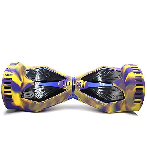 Eoozon Hoverboard Silicone Case for 8 Inch Classic 2 Wheels Balance Scooter Scratch Protector Wrap Rubber Cover Shell Enclosure (Yellow/purple)
