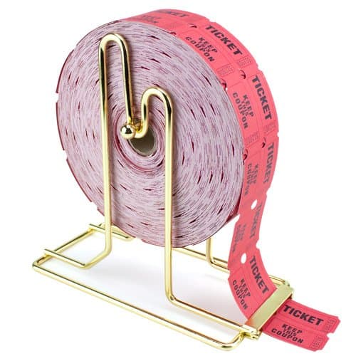 Brass Plated Raffle Ticket Dispenser - Includes 2000 Double Roll Tickets!