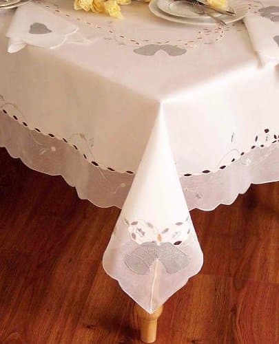 Special Christmas white silver bell table cloth , 72" round