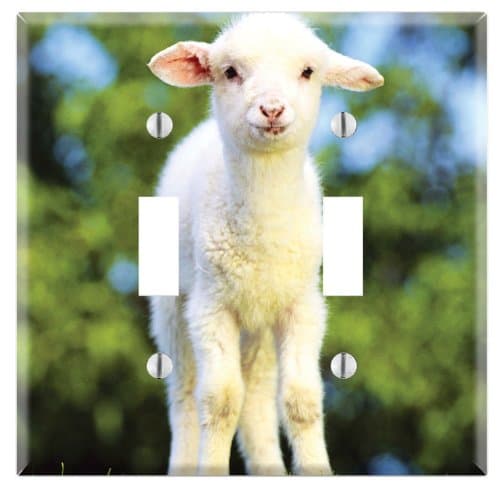 Dual Toggle Wall Switch Cover Plate Decor Wallplate - Cute Sheep