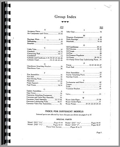 Hercules Engines JXD Engine Parts Manual Unknown Binding