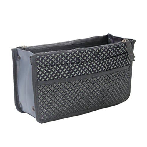 Itraveller Handbag Organizer, Liner, Sturdy Nylon, Insert 13 Compartments (Dark Blue Star)