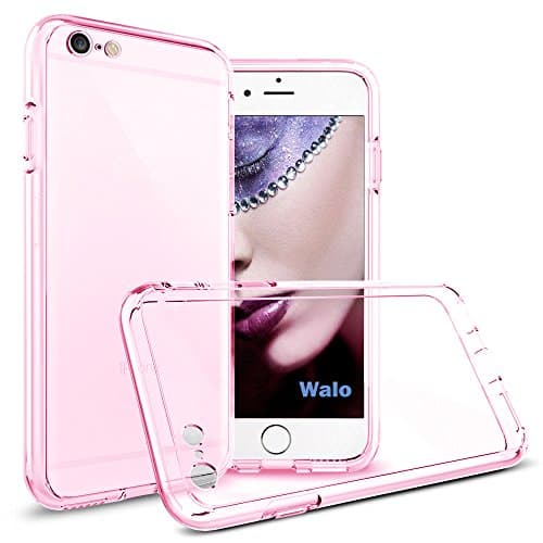 iphone 6s plus case, Walo Soft Transparent Slim Case, Premium TPU Clear Case for iphone 6 plus , iphone 6s plus ( 5.5 inch ) , ( Pink )