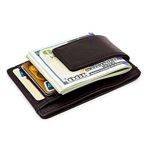 Andoilt Genuine Leather Front Pocket Wallet Card Holder RFID Blocking