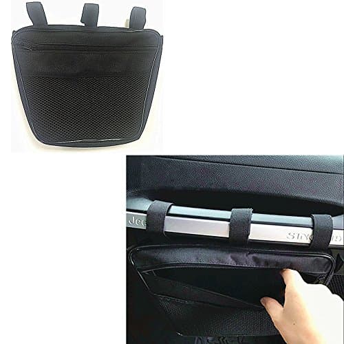Black Passenger Grab Handles UV Protected Polyester Dash Bag-Pouch storage bag for Jeep Wrangler JK,TJ,YJ,CJ 1965-2017