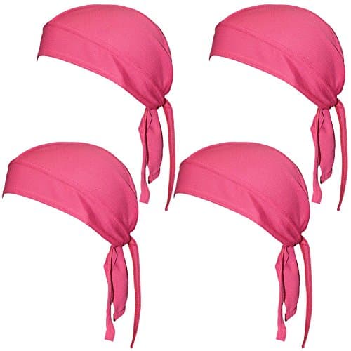 Quick Dry Sweat Wicking Beanie Cap Adjustable Cycling Cap Hat Skull Cap Chemo Head Wrap Bandana For Men Women Helmet Liner Pack of 4