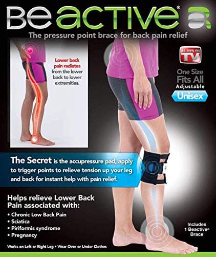 Be-Active Braces Beactive Acupressure For Sciatica Pain As Seen On Tv- Set Of 2 Braces, Black/Blue