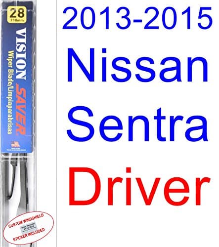 Vision Saver - Driver Windshield Wiper Bundle - 2 Items: Driver Blade & Reminder Sticker fits 2013-2015 Nissan Sentra