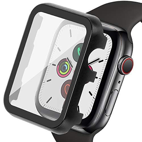 Ritastar for Apple Watch Case with Screen Protector 40mm,Overall Metal Cover and Hard PET Film,High Sensitive Touch,Impact Resistant,Air Bubble Free,Full Courage for iWatch Series 5,4 Women Men,Black