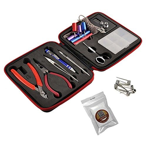 DIY Tool Kit Coil Jig Kits, ohm Meter, Diagonal Pliers, Wire Cutter, Scissors, Screwdriver, Tweezer, Wire Case (3 in 1)