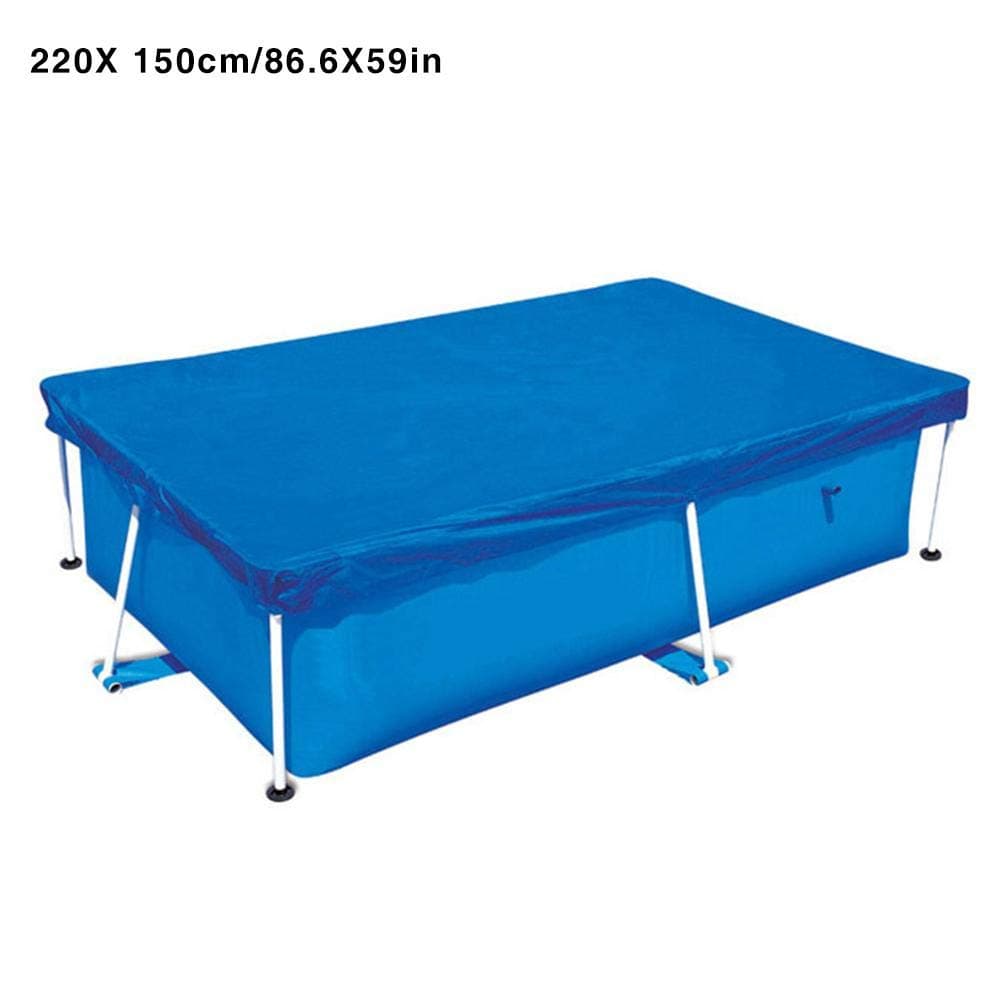 LeKing Frame Pool Cover, Rectangular Swimming Pool Cover,Swimming Pool Cover Rainproof Dust Cover - 220X150CM