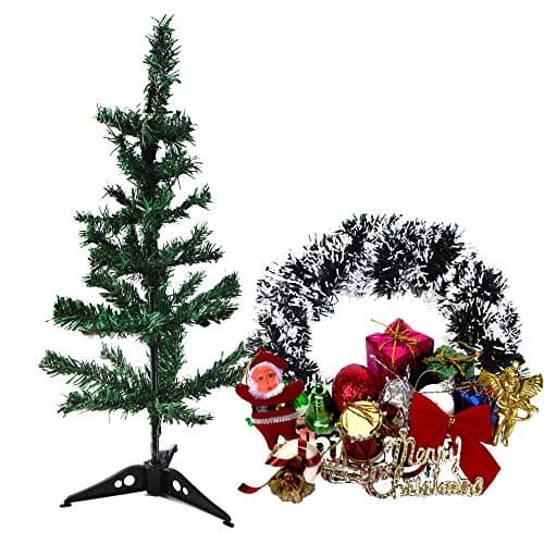 Creativity Centre Artificial Christmas Pine Tree(2 Feet) Office Home Decoration With Ornaments, Christmas Tree,Christmas decoration