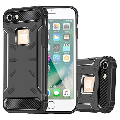 iPhone 7 Plus Case, ANIYOH Hybrid Shockproof Rugged Armor Case Aluminium Metal Shell + Soft Silicone Anti-knock Phone Cover For iPhone 7Plus 5.5 inch [High Impact Resistant] (Black)