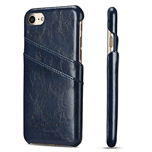 Protective Back Cases PU Leather Cover Anti Fall With Card Holder For Iphone7 4.7 inch Blue