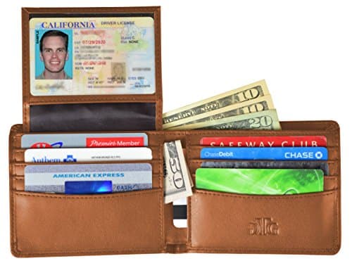 RFID Blocking Leather Wallet for Men - RFID Passport Sleeve and Gift Box incl.
