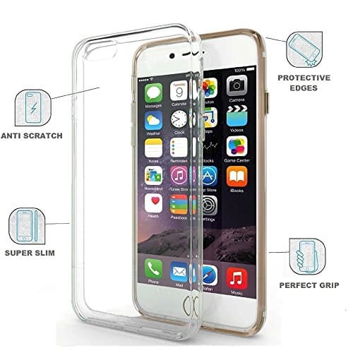 Amberonics Premium Quality Designer iPhone 6 Plus Case iPhone 6/6s Plus Scratch Resistant Shock Absorption Bumper Fingerprint Resistant Clear Back iPhone 6s Plus iPhone 6 Plus