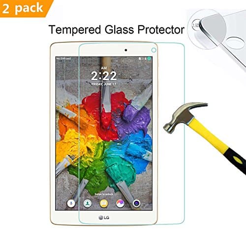 LKsung LG G Pad X 8.0 Screen Protector,[2 PACK ] High Definition Tempered Glass Ultra Crystal Clear Screen Guard for LG G Pad X 8.0 Inch Tablet (2 PACK HD Clear)