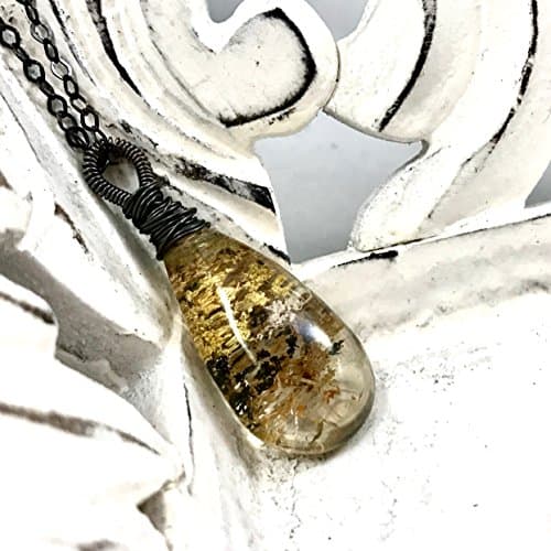 Garden Quartz Pendant Oxidized Sterling Silver