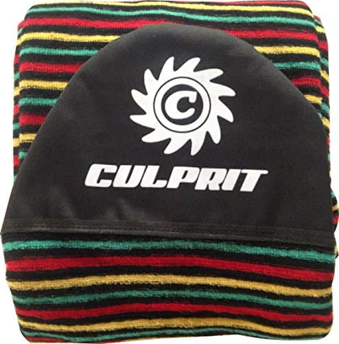 Culprit Surf "Protector Pocket" 8ft 6in Surf Board Sock- Red/Gold/Green Rasta Striped- 8'6" - Round Nose