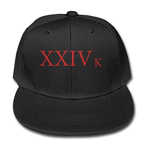 Black Bruno Mars 24k Magic Kid Adjustable Snapback Baseball Hat