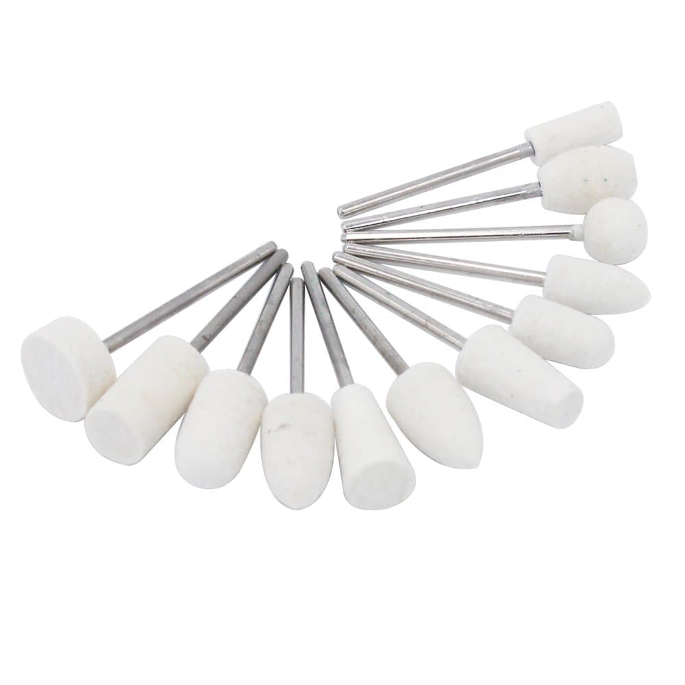PHYHOO 2.35mm Shank Wool Felt Buffing Wheel Mounted Fine Polishing Grinding Tools Rotary Accessory Kit