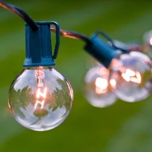Globe String Lights, 1.5 Inch Bulbs, 10 Foot Green Wire, Clear