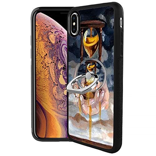 iPhone Xs Max Case with Ring Holder Stand,Hourglass Rotating Ring Stand and Slim Thin Anti-Fingerprint Hard with Ring Holder Stand