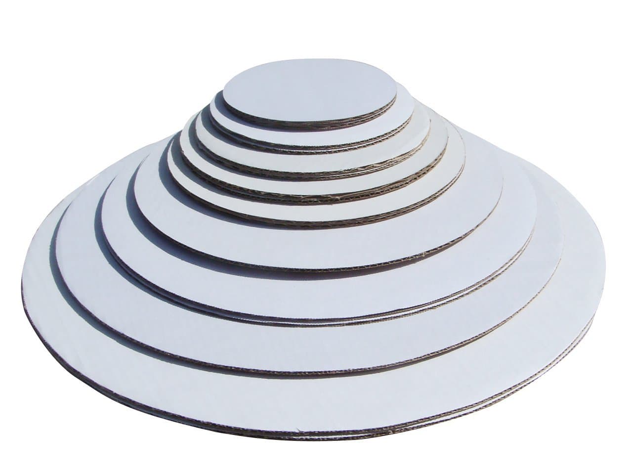 White Cake Circle Pizza and Pie Circle, Sturdy White Corrugated Cardboard, 100% Food Safe (6", 7",8", 9", 10" 12", 14"- 6 of Each)
