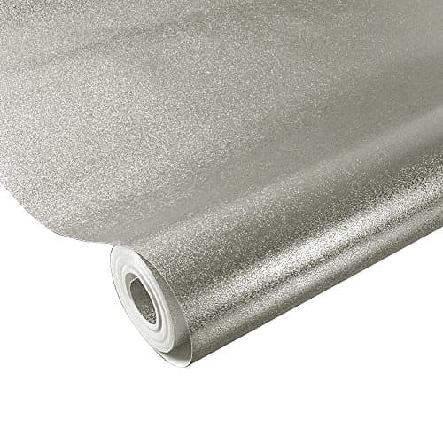 Rayinblue Sparkle Wallpaper Roll - Glitter Effect Feature 32Ft - 53CM X 10M (Silver)
