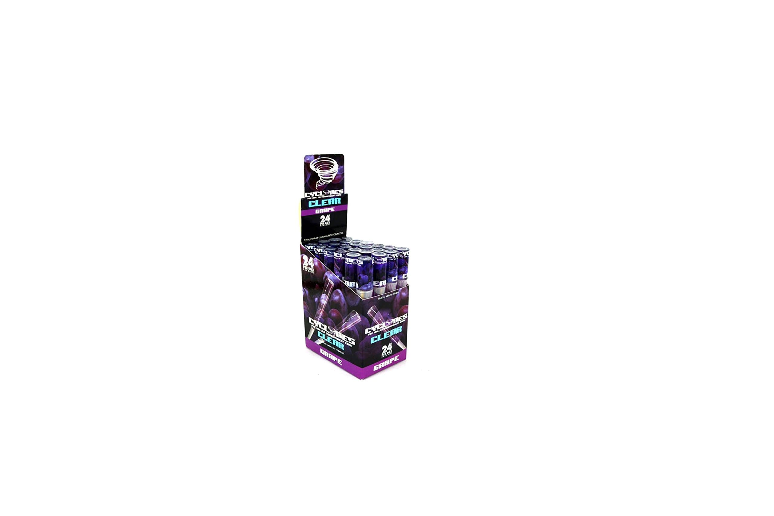 Cyclones Clear PRE Rolled Transparent Cones"Grape" Flavoured (5)