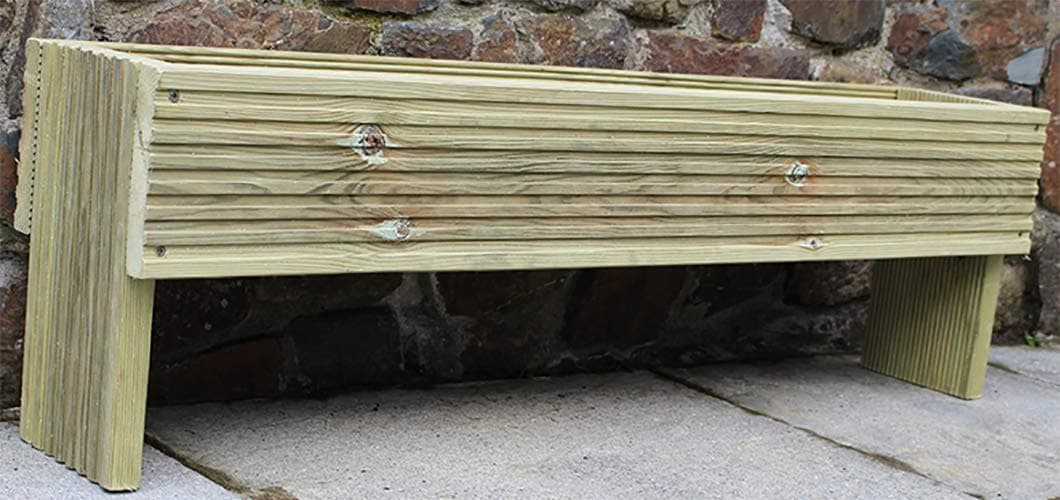 Devonshire Wood Hand Made Raised Decking Flower. Herb, VegetableTrough, Planter, Window Box 80cm long x 30cm high