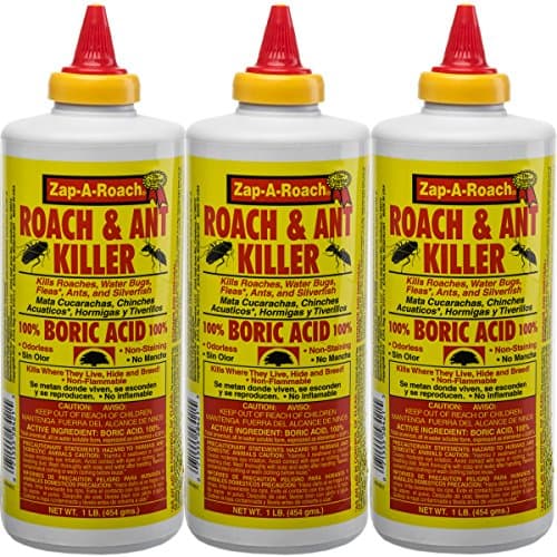 Zap-A-Roach 3 Pack 1lb Roach &amp; Ant Killer Boric Acid Powder Indoor Insect Control