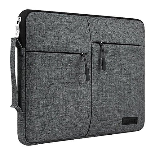 9.7 inch Canvas Laptop Sleeve Case, Polyester Tablet Bag Cover for Samsung Galaxy Tab S3 / Tab S2 / Tab A 10.1 / Tab A 9.7 / Tab 4 / iPad 9.7 2018 / iPad Pro/iPad Air 2 (9.7-10.5 Inch, Dark-Gray)