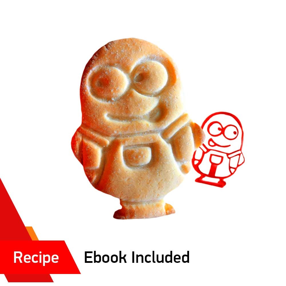 Cookie Cutters set by WNF Craft - Safe 3d plastic molds of Marvel Superhero Spiderman Minion - Variety of Large Baking Shapes - Perfect for Birthday Halloween and Holiday Parties - Recipes Inside